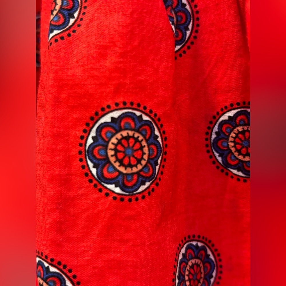 Maeve by Anthropologie “Avila Peplum Top” smocked tank top blouse in bright red! - Picture 5 of 7